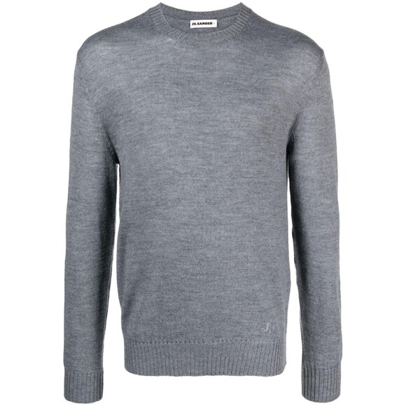 JIL SANDER Sweater Mens Size 54 Gray Pullover Crew Extrafine Virgen Wool $690 - Picture 1 of 11